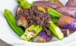 Steamed Eggplant and Okra with Bagoong