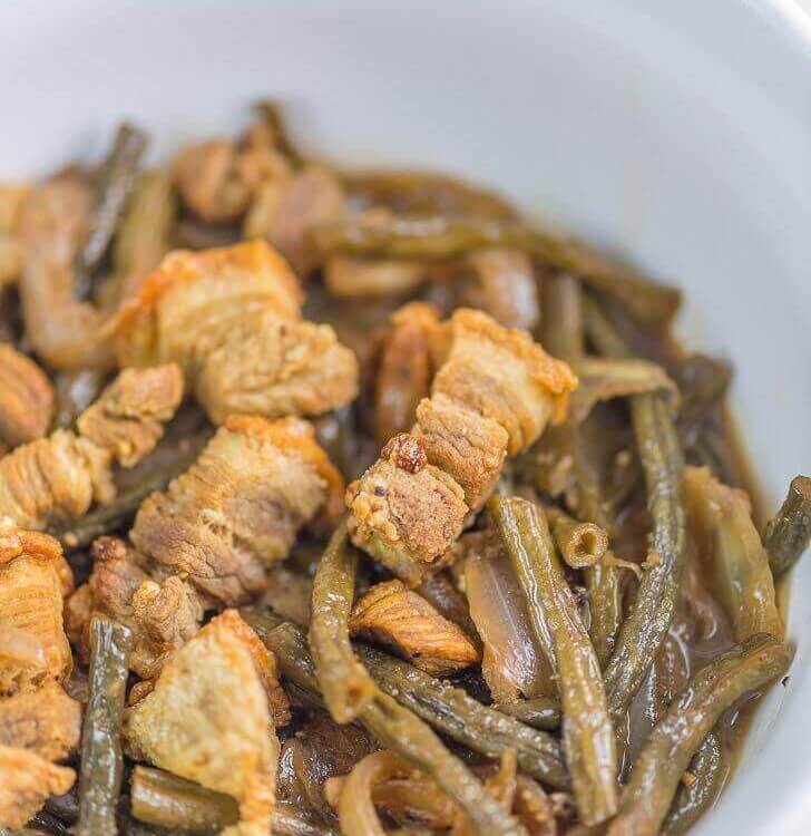 Adobong Sitaw with Lechon Kawali Recipe Panlasang Pinoy