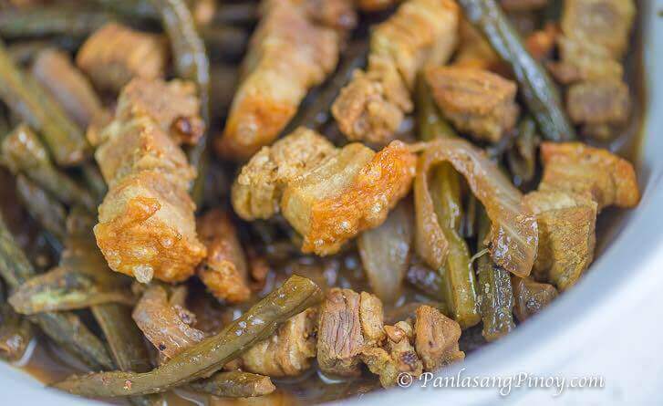 Adobong Sitaw with Lechon Kawali