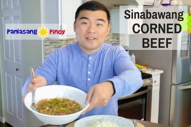 Vanjo Merano with his Sinabawang Corned Beef 