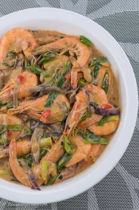 Spicy Ginataang Hipon Recipe - Panlasang Pinoy