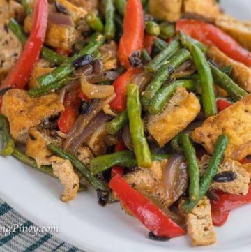 Tofu and Green Bean Stir Fry in Oyster Sauce with Salted Black Beans Recipe