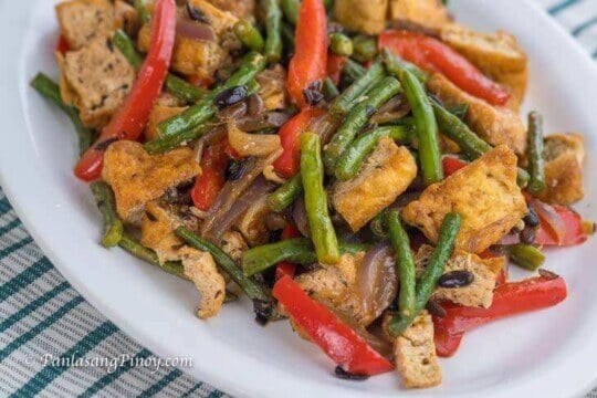 Tofu and Green Bean Stir Fry in Oyster Sauce with Salted Black Beans ...