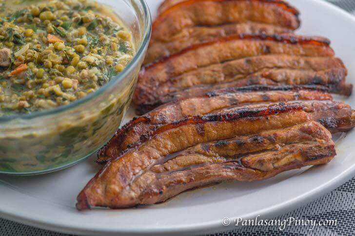 Ginisang Monggo with Inihaw na Liempo Recipe