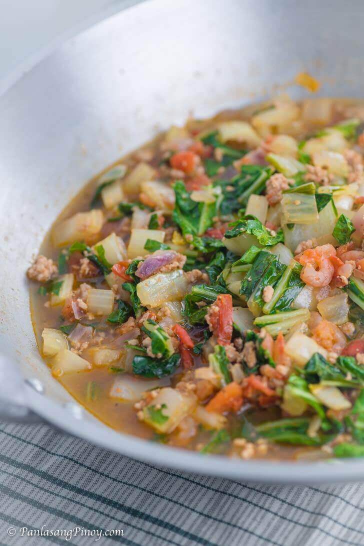 Ginisang Pechay with Ground Pork and Shrimp