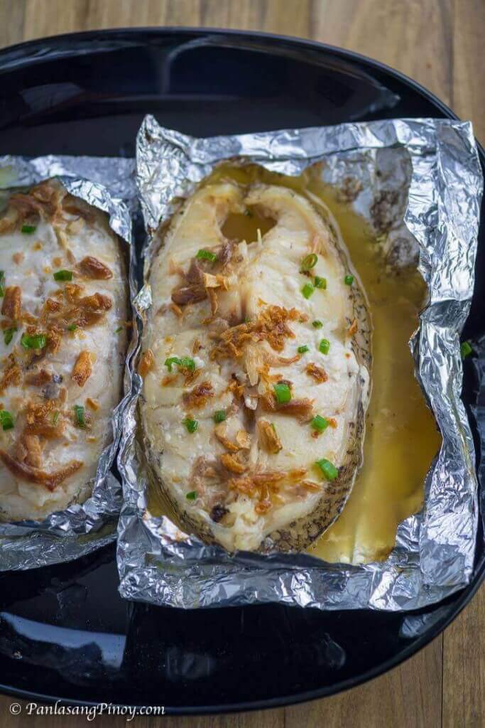 Grilled Grouper Steak in Foil Packet - Panlasang Pinoy