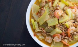 Sauteed Bottle Gourd with Ground Pork and Shrimp Recipe - Panlasang Pinoy