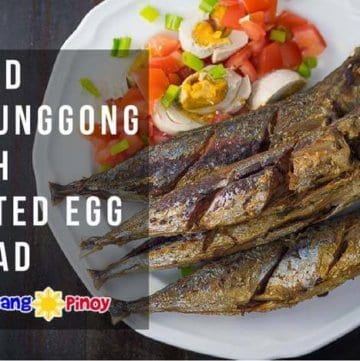 Fried Galunggong with Salted Egg Salad