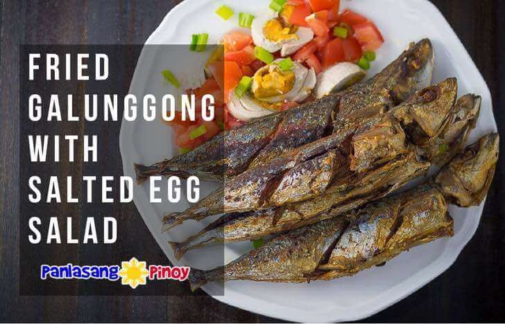 Fried Galunggong with Salted Egg Salad