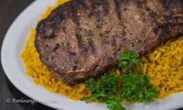 Grilled Rib Eye Steak with Arroz Amarillo Recipe