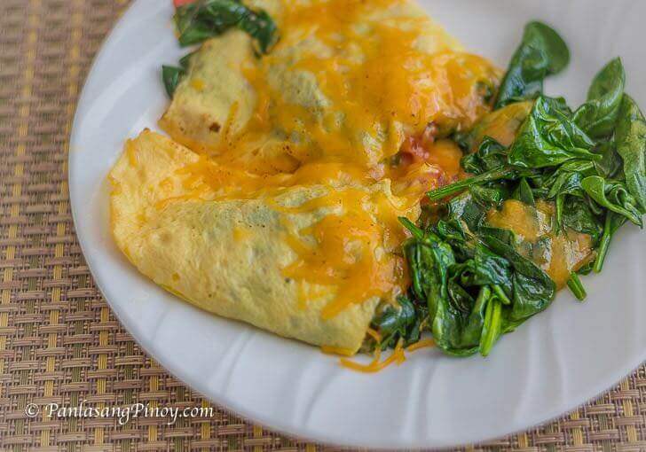 Spinach Tomato and Cheese Omelette Recipe