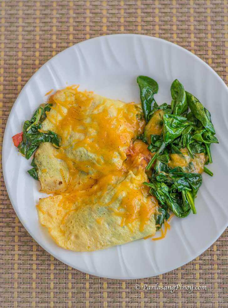 Spinach Tomato and Cheese Omelette