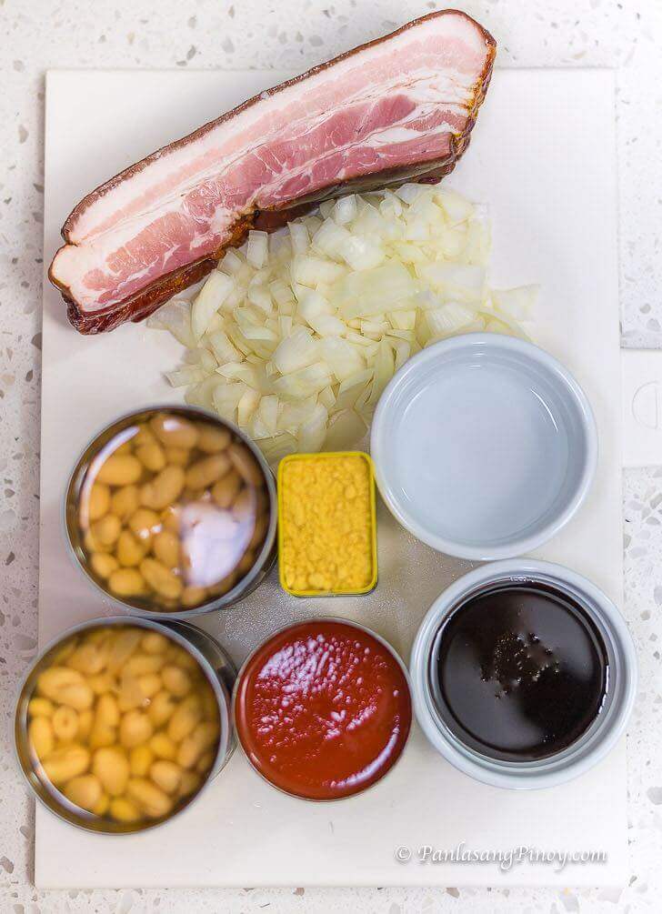 homemade pork and beans ingredients