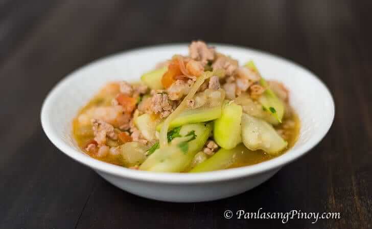ginisang upo with ground pork and shrimp recipe filipino