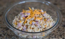 luncheon meat mac salad with cheese