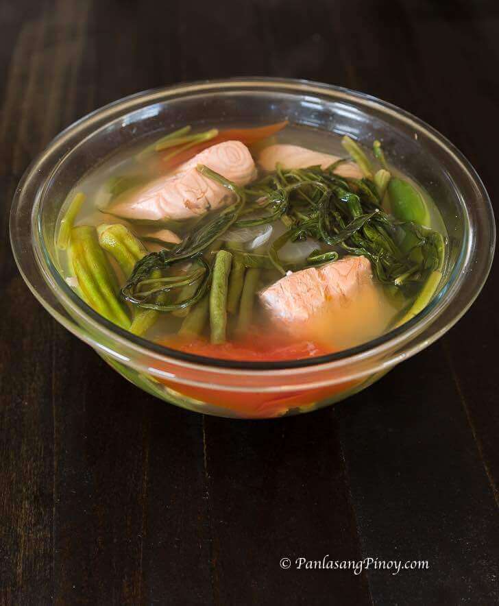 how to cook salmon sinigang