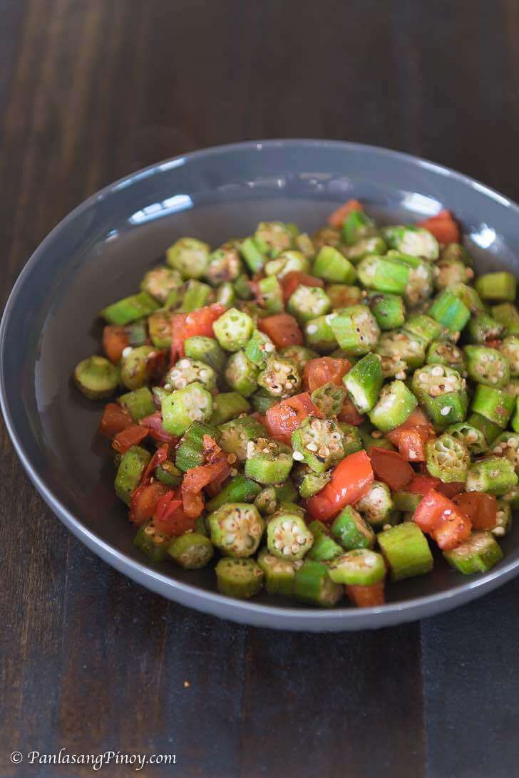 seared okra and tomato recipe