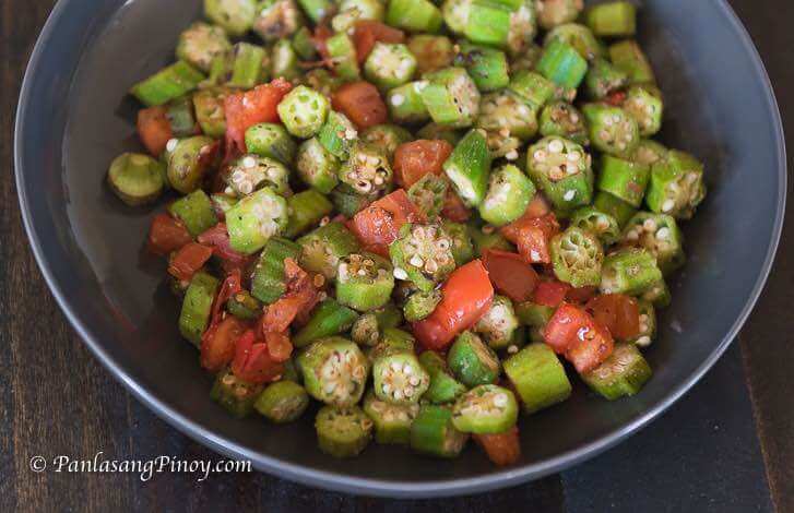 seared okra and tomato