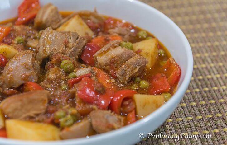 spicy pork kaldereta recipe panlasang pinoy