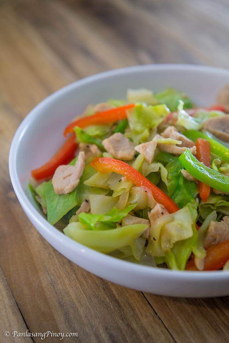 ginisang repolyo with chicken recipe