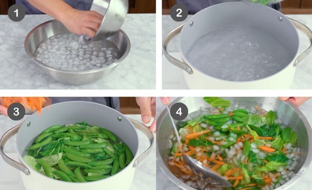 Step 1 - Prepare the Ice Bath and Blanch Vegetables