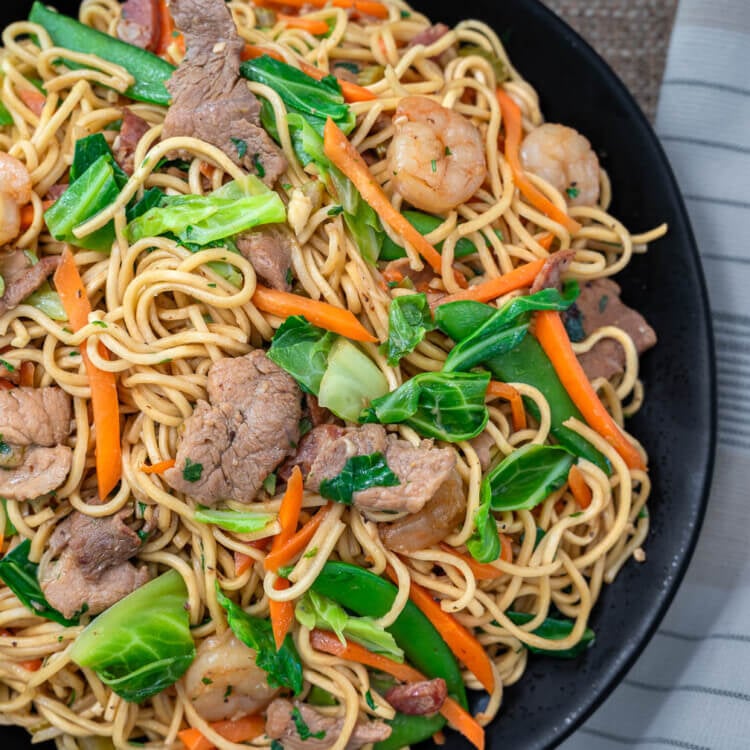 Stir Fry Noodles Top View