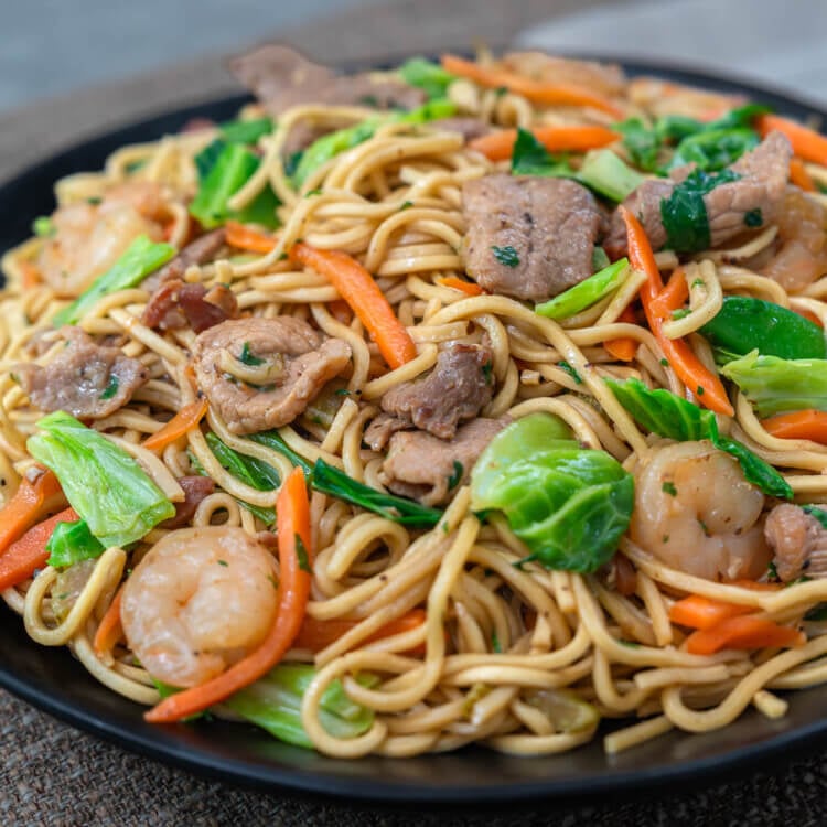 pancit canton with shrimp