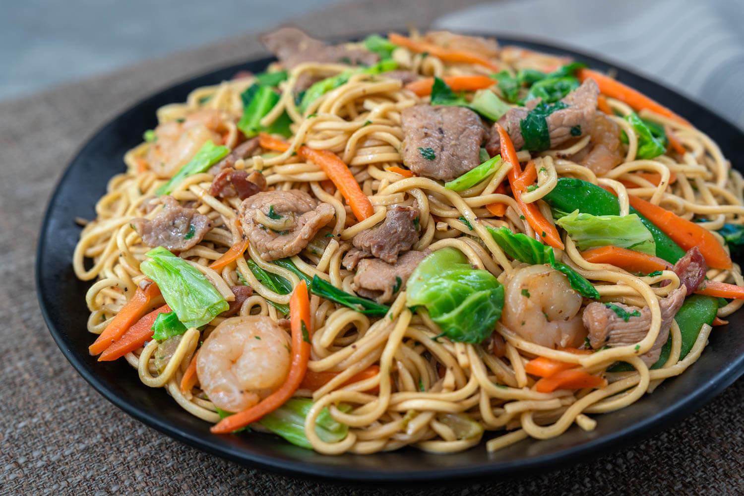 pancit canton with shrimp