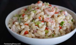Seared Shrimp Macaroni Salad with Roasted Bell Pepper