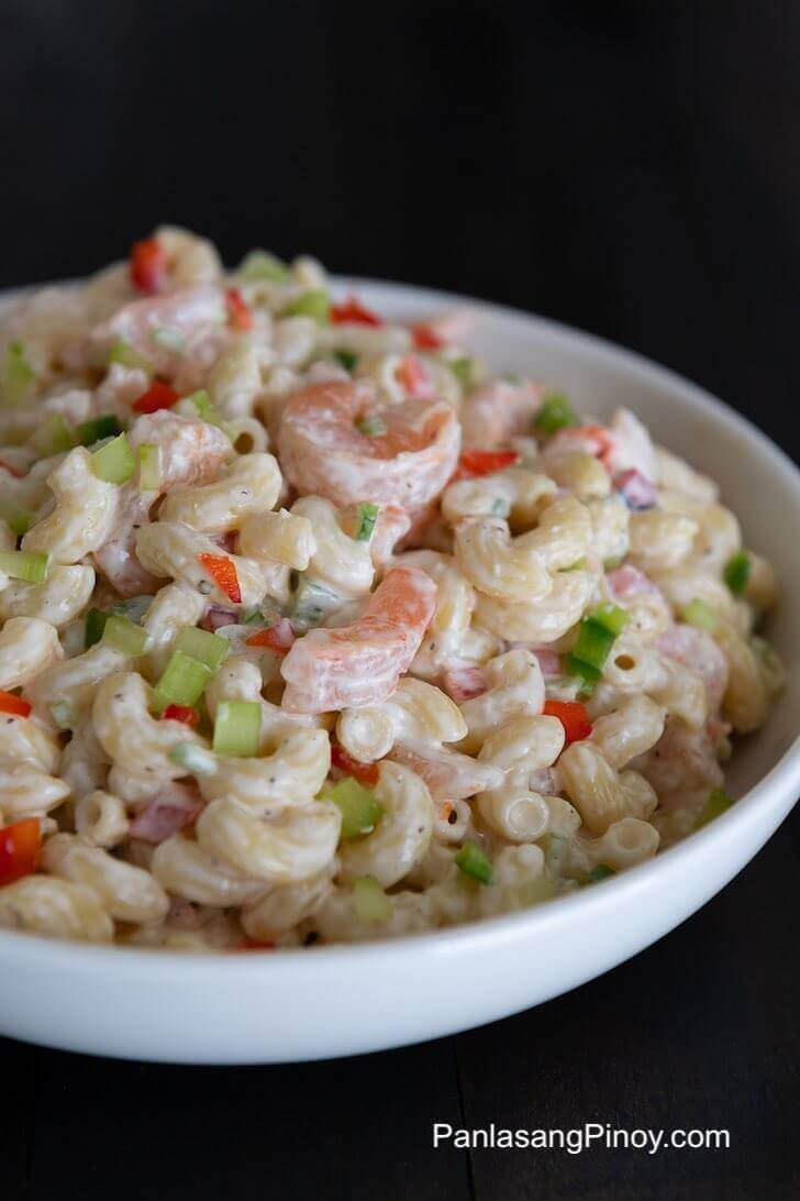 Seared Shrimp Macaroni Salad with Roasted Bell Pepper Recipe