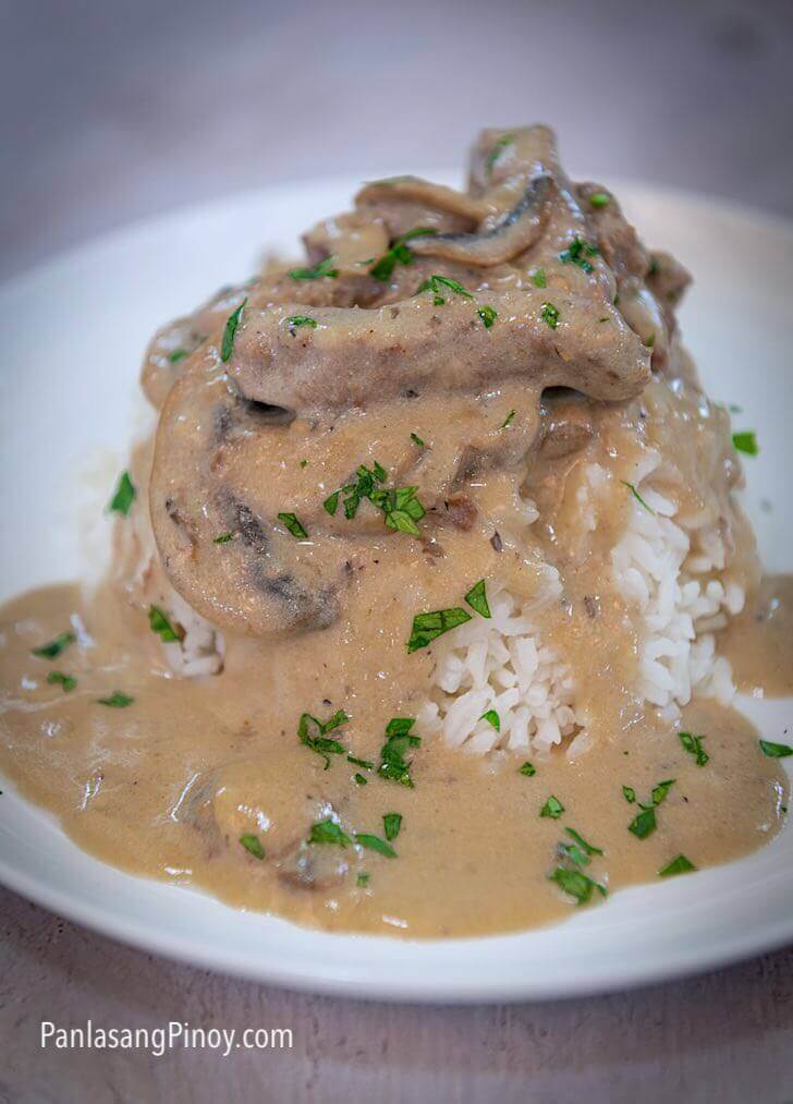 beef stroganoff recipe with rice