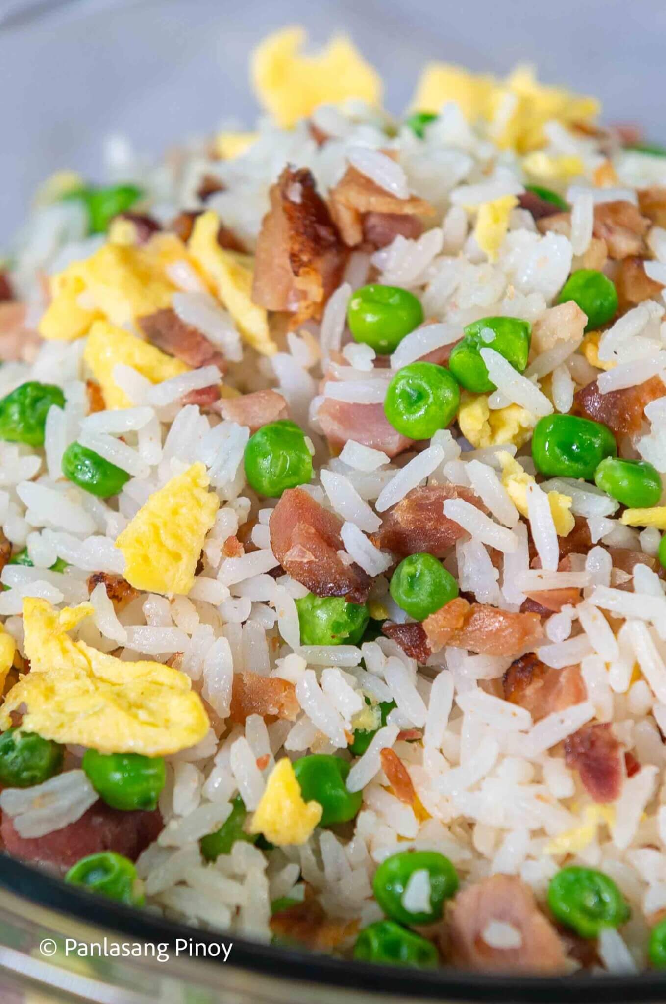 Ham and Egg Fried Rice with Sweet Peas Panlasang Pinoy