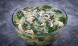 Chicken Sotanghon Soup with Malunggay and Sayote