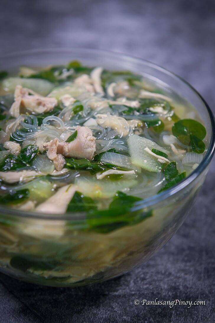 chicken sotanghon soup with malunggay