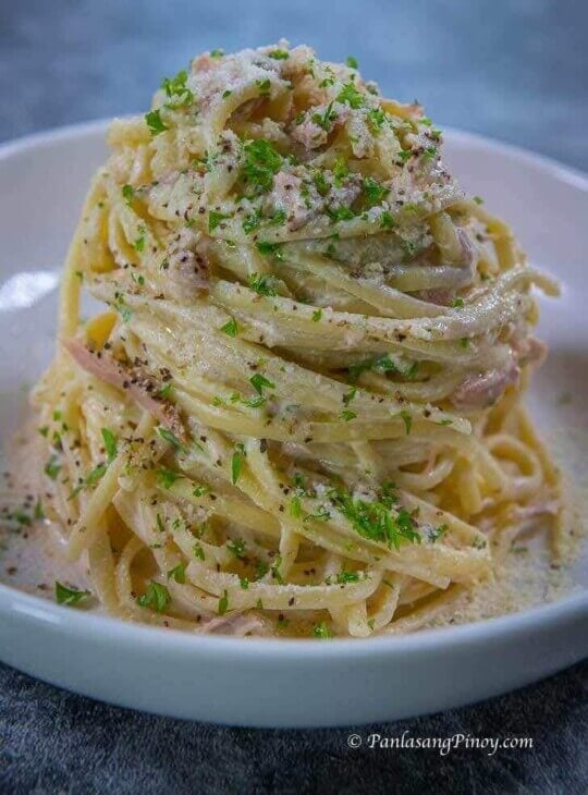 How to Cook Tuna Pasta Alfredo Panlasang Pinoy