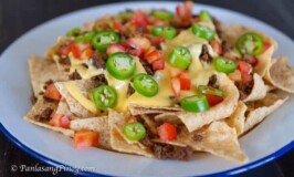 Beef Nachos with Cheese Sauce Homemade
