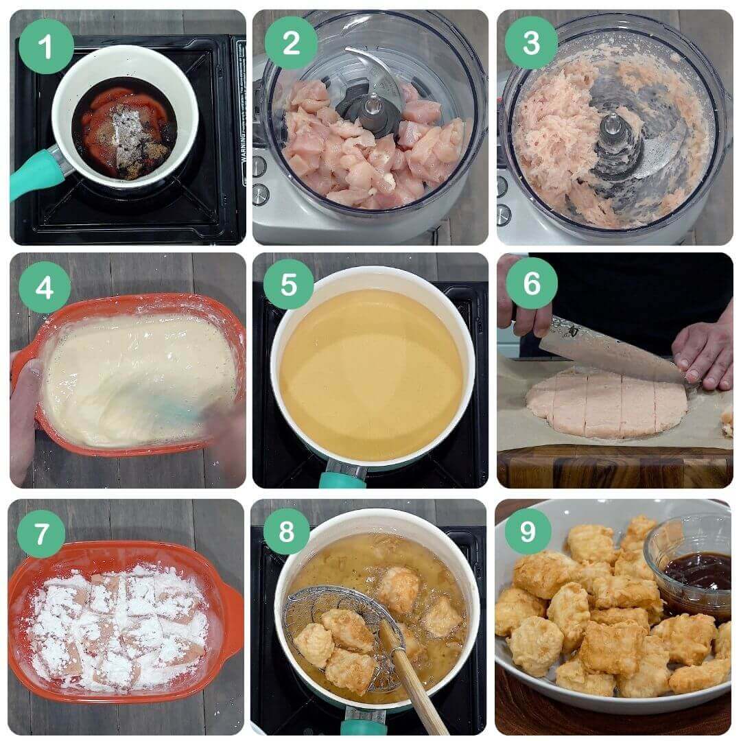 chicken nuggets step-by-step procedure