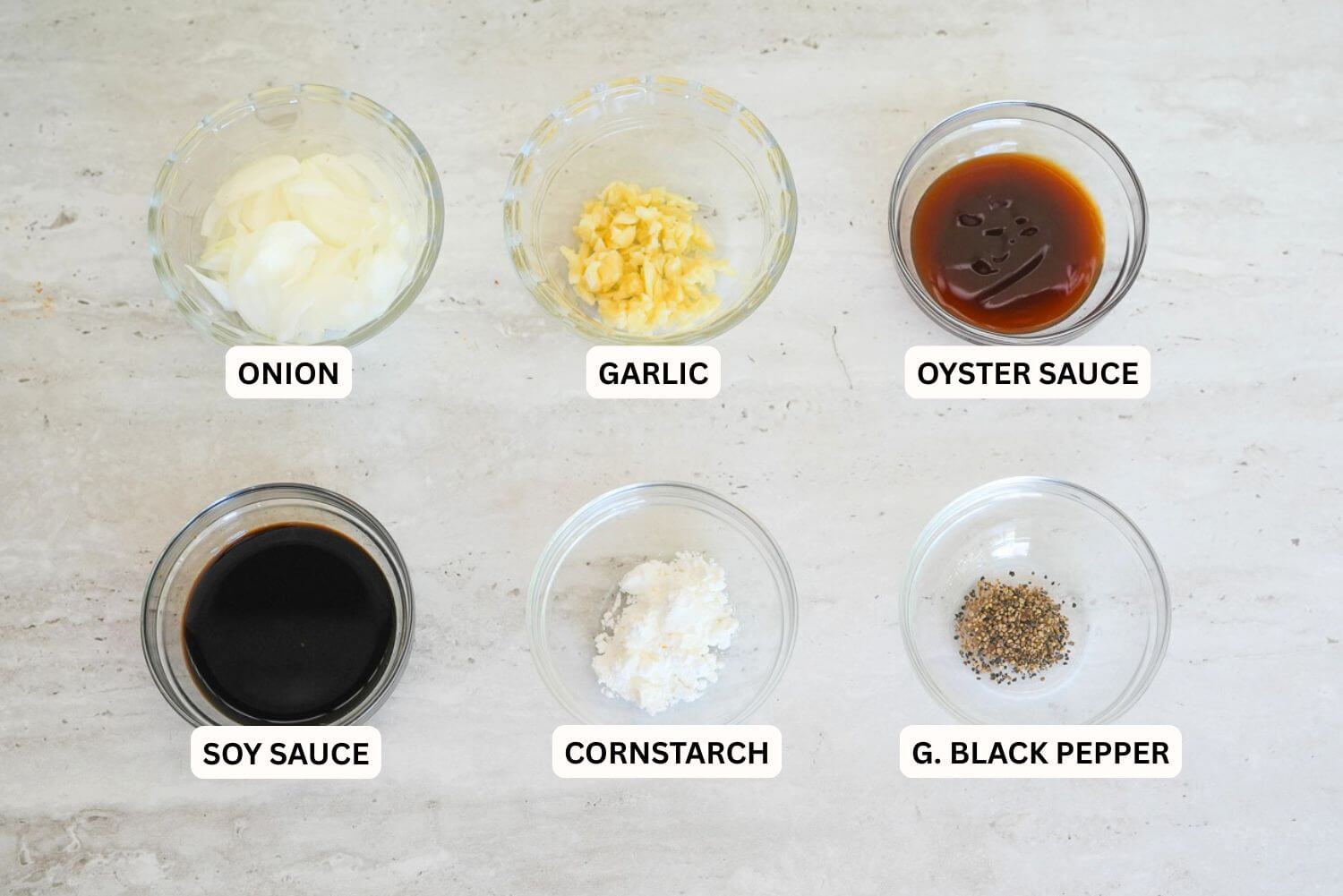 Chop Suey Sauce and Other Ingredients