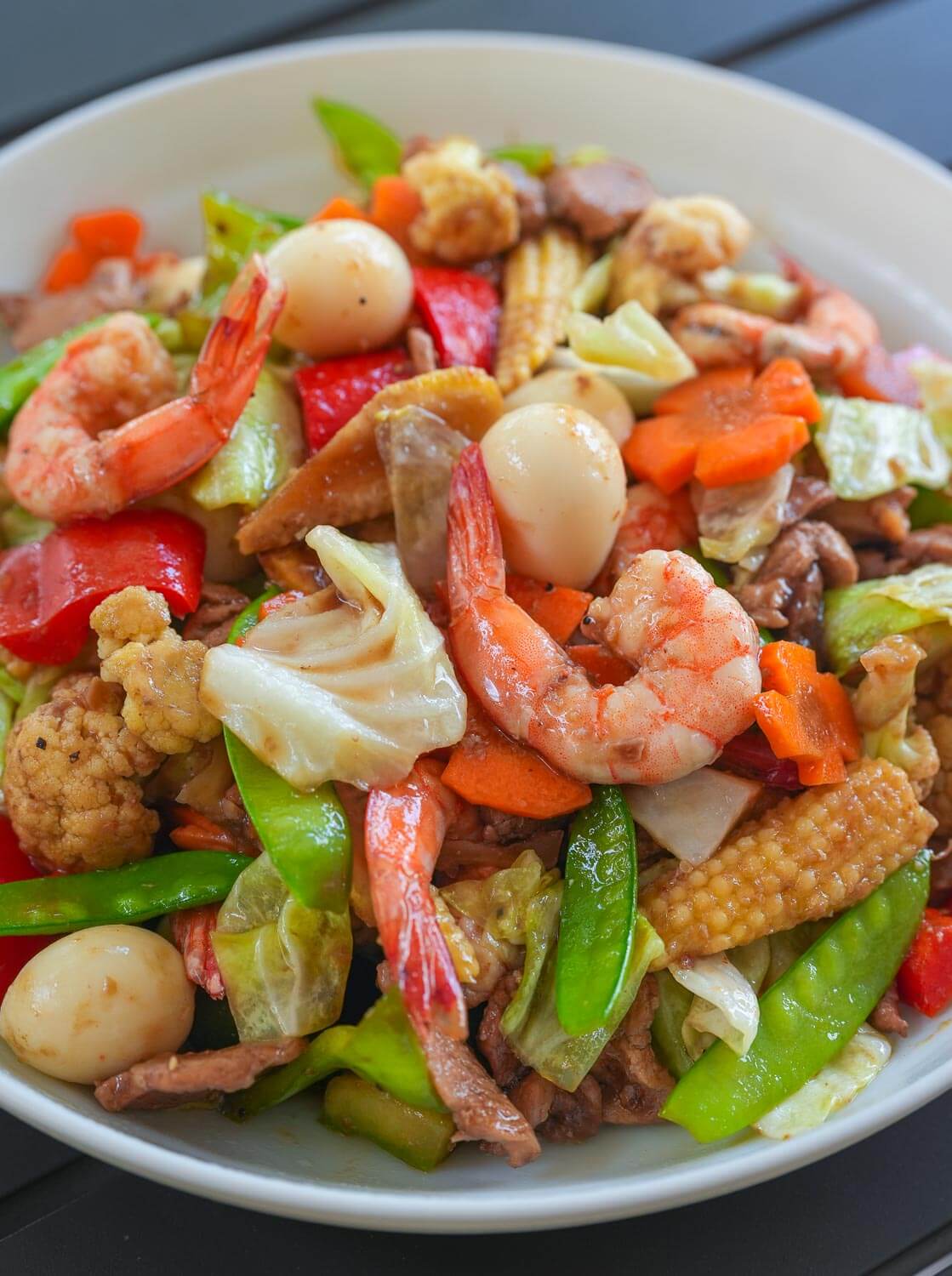 Chop Suey on a Serving Plate