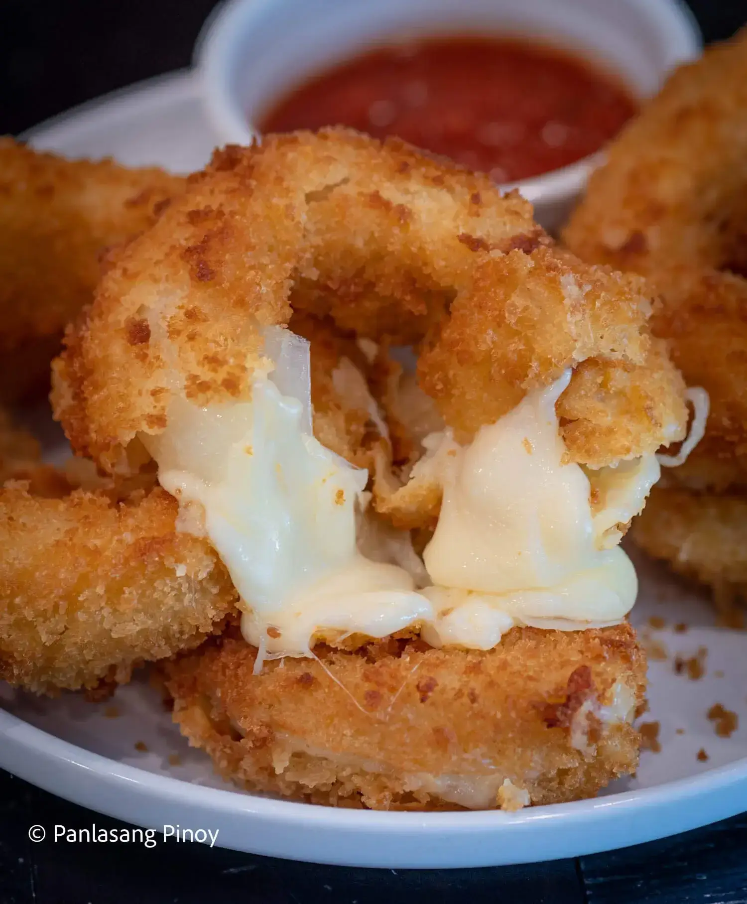 cheese stuffed onion rings recipe