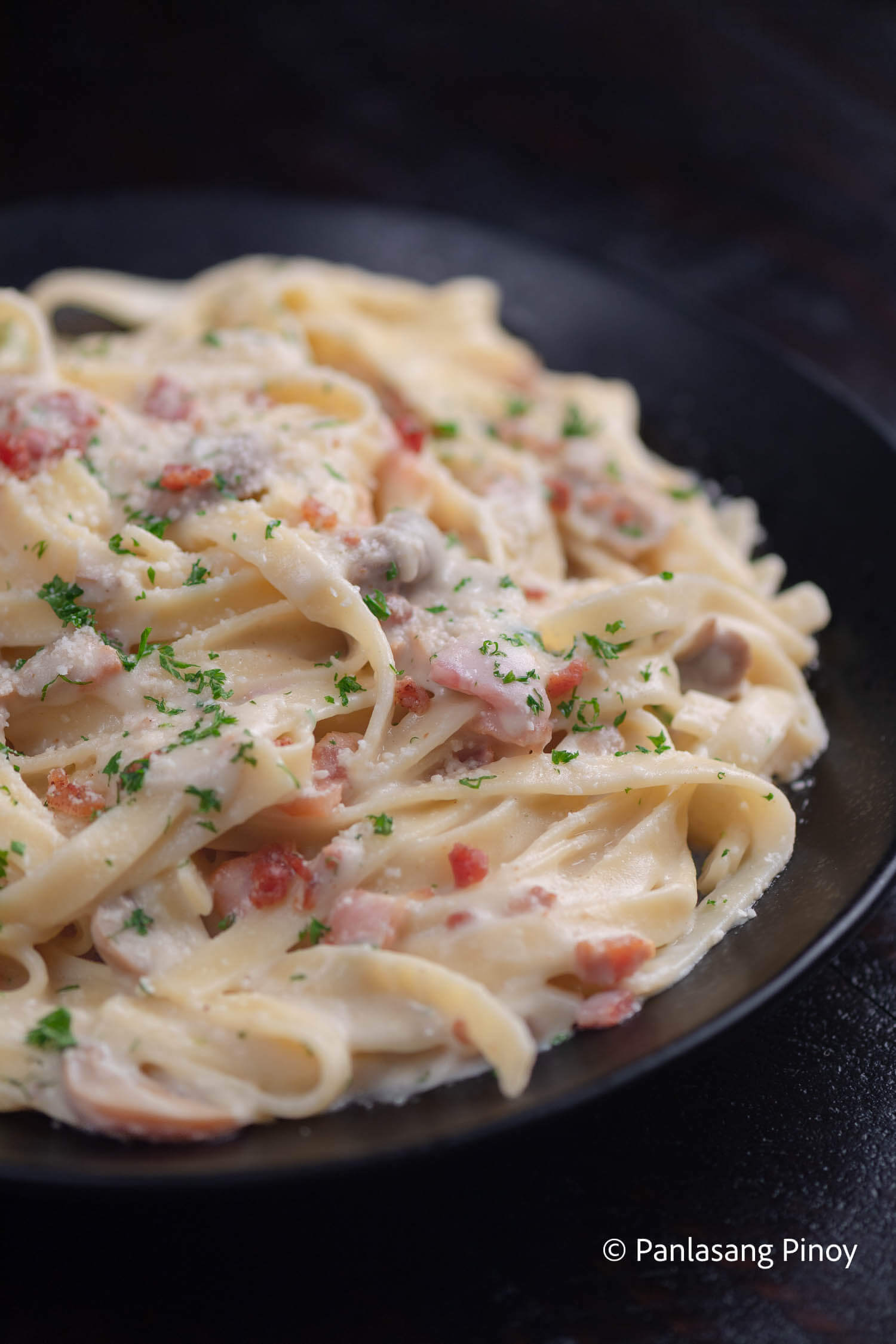 Creamy Pasta Carbonara - Panlasang Pinoy