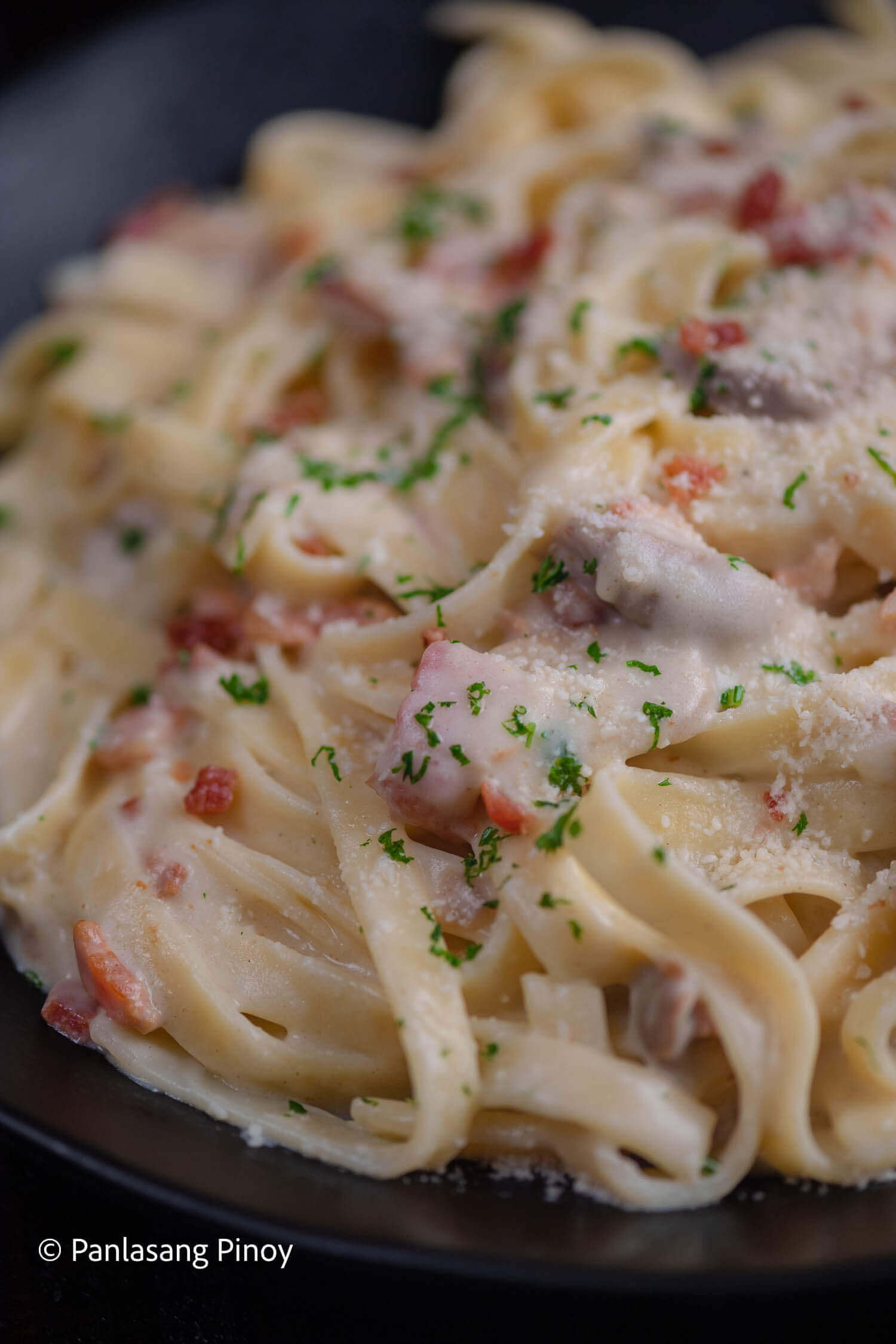 Creamy Pasta Carbonara - Panlasang Pinoy