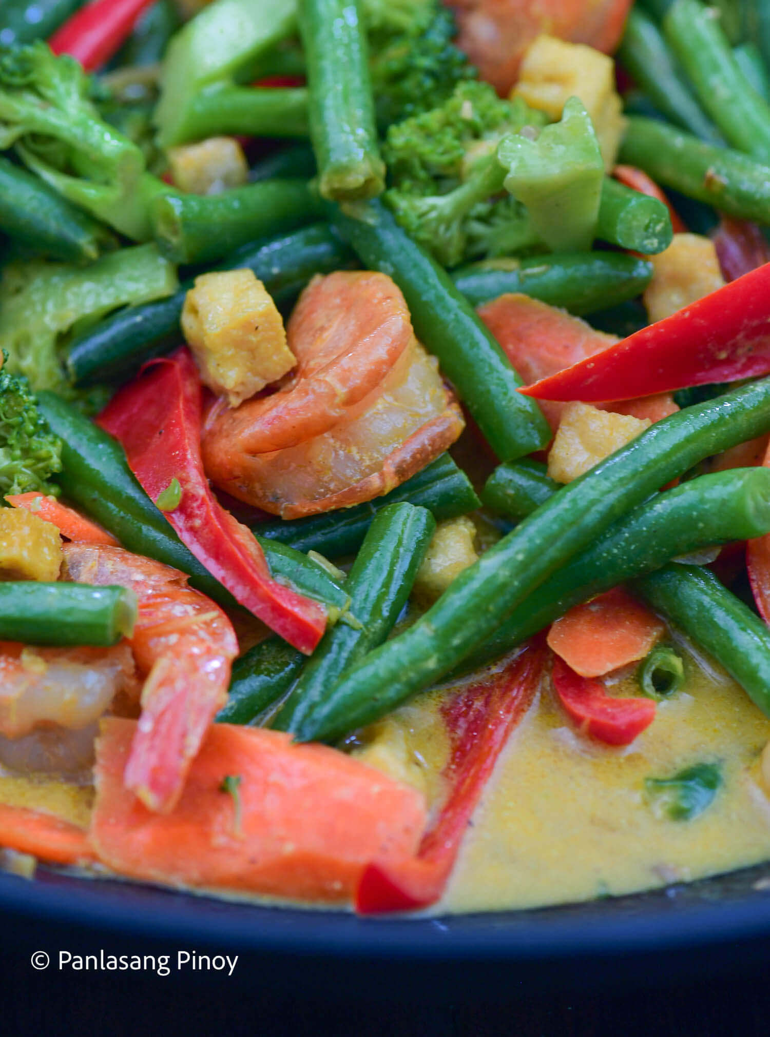 Healthy Ginataang Gulay with Tofu and Shrimp