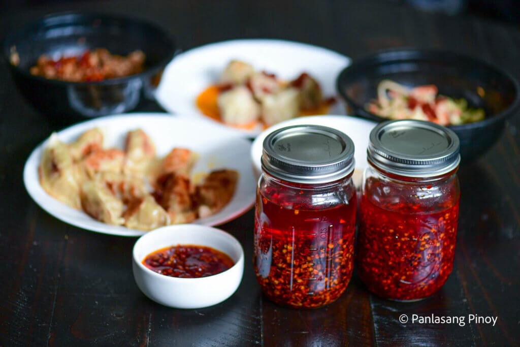 Premium Photo  Making fresh chili oil