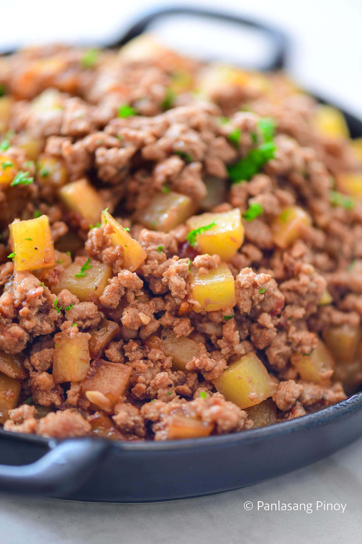 pork giniling with oyster sauce and potato