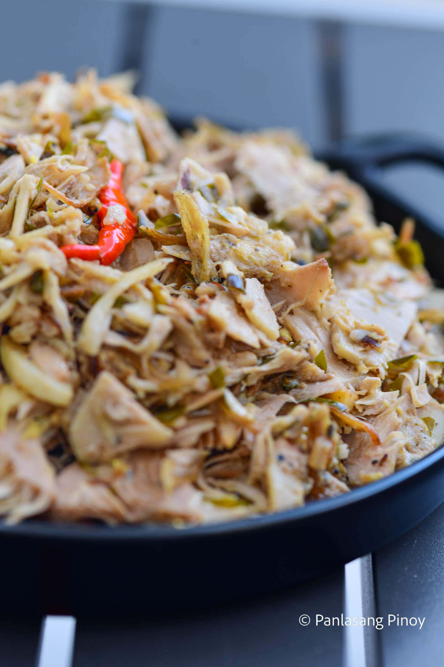 young jackfruit with dried fish cooked in coconut milk