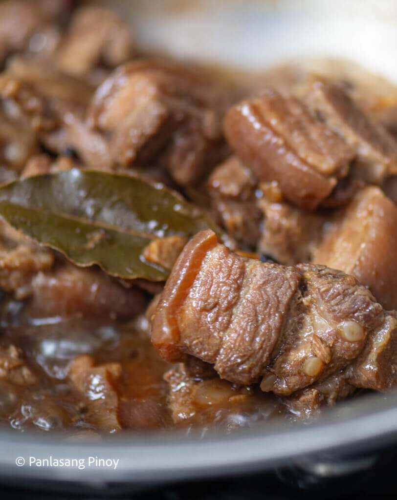 Cooking adobo on stovetop