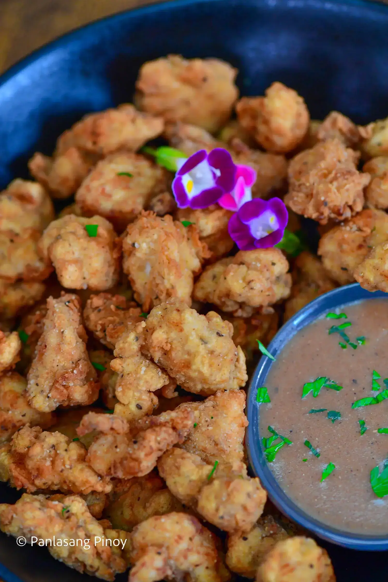 KFC Style Popcorn Chicken with Gravy Recipe