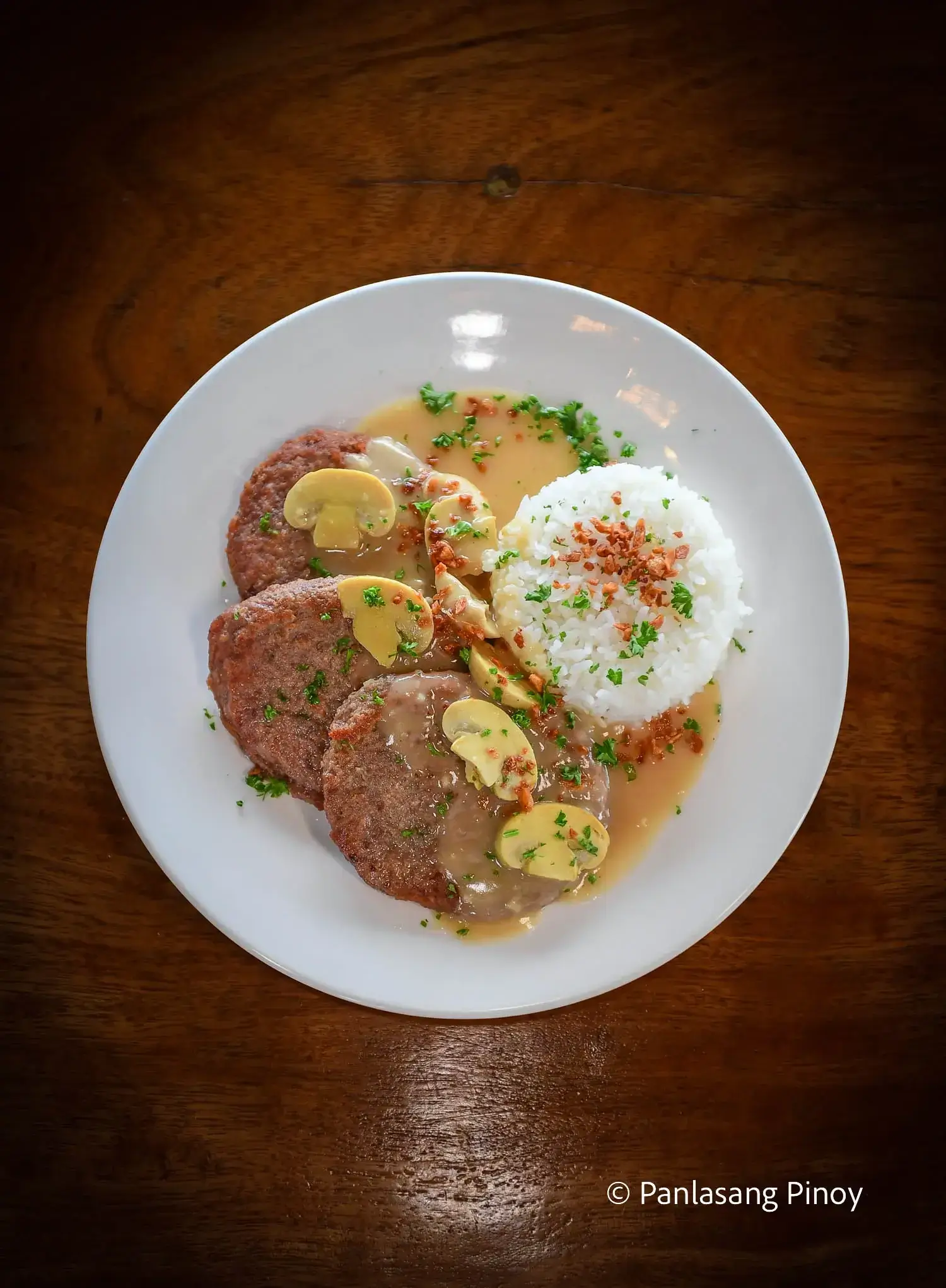 Burger steak with sauce