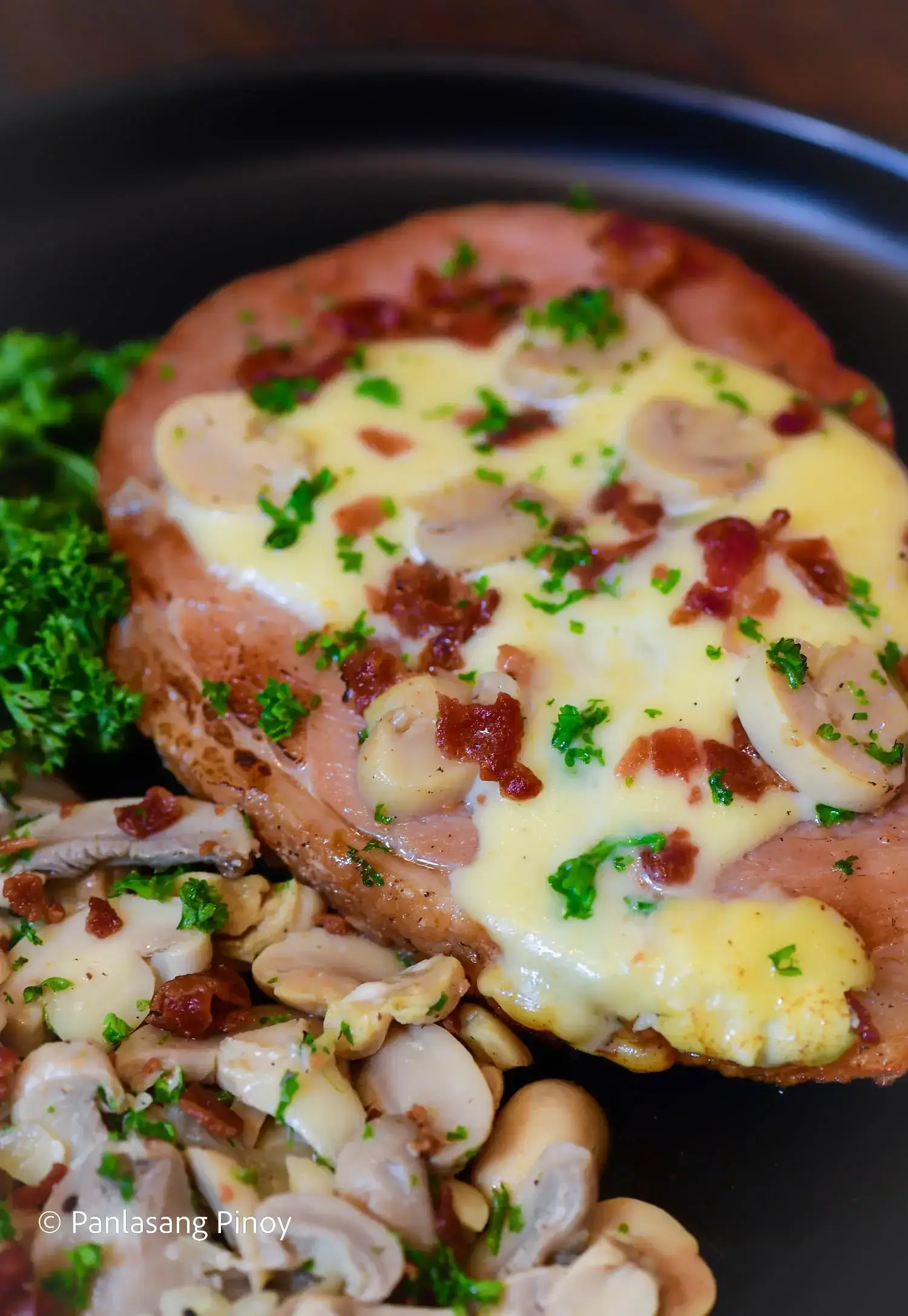 cheesy ham steak recipe